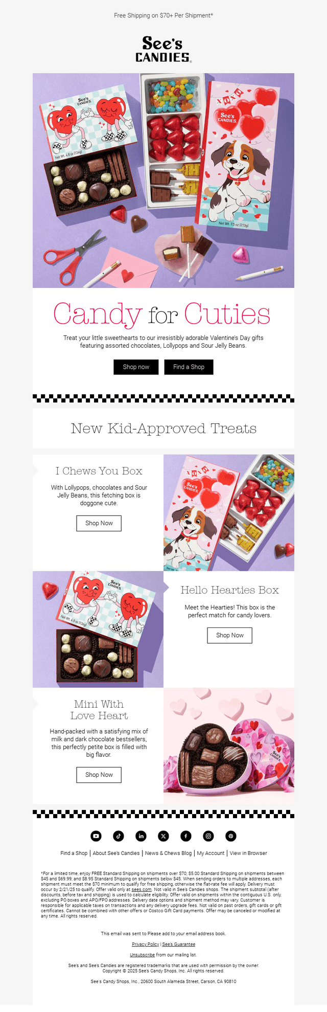 See's Candies email from Tue, Jan 21, 2025