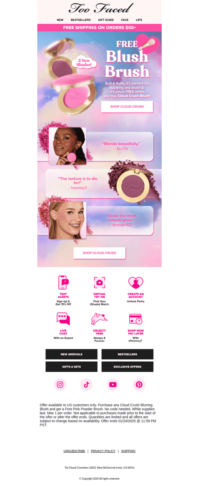 Free Brush With Any Cloud Crush Blush