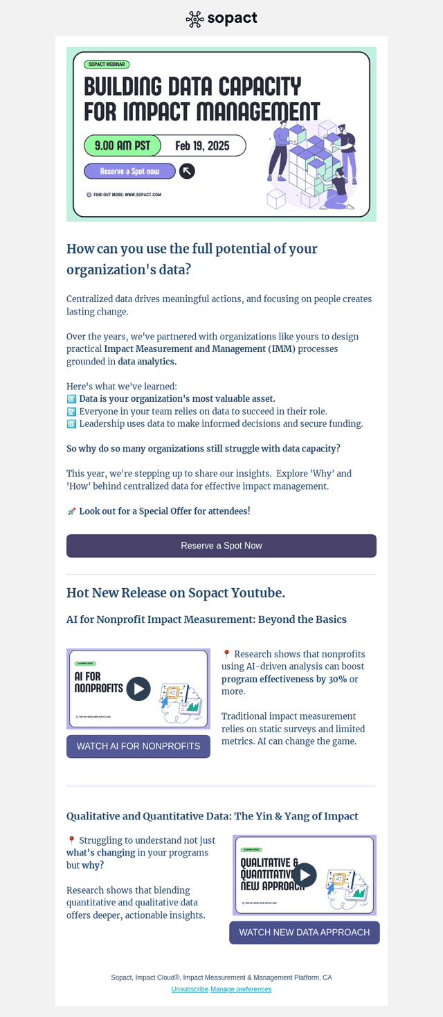 Webinar + Videos: Building Data Capacity for Impact Management.