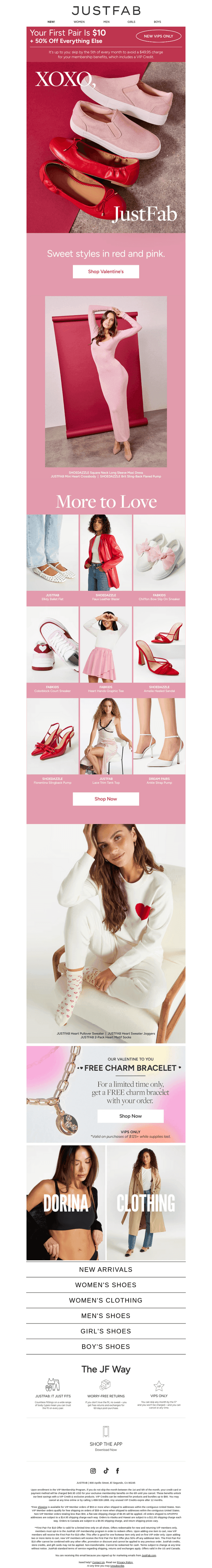 JustFab email from Wed, Jan 22, 2025