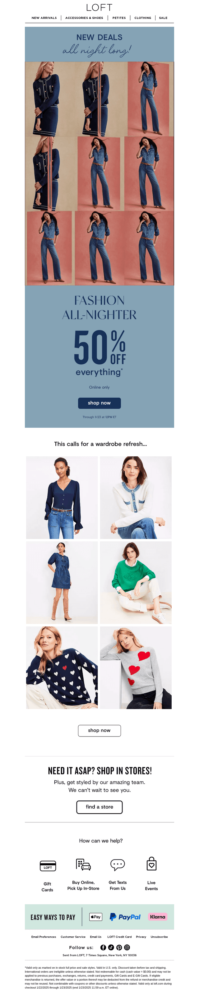 Only until noon: 50% off EVERYTHING