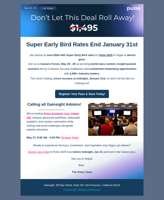 Pulse 2025: A Price increase is approaching