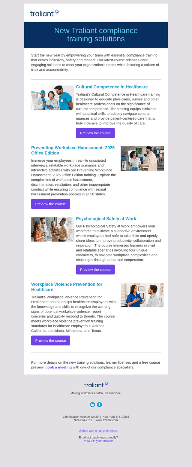 Traliant email from Thu, Jan 23, 2025