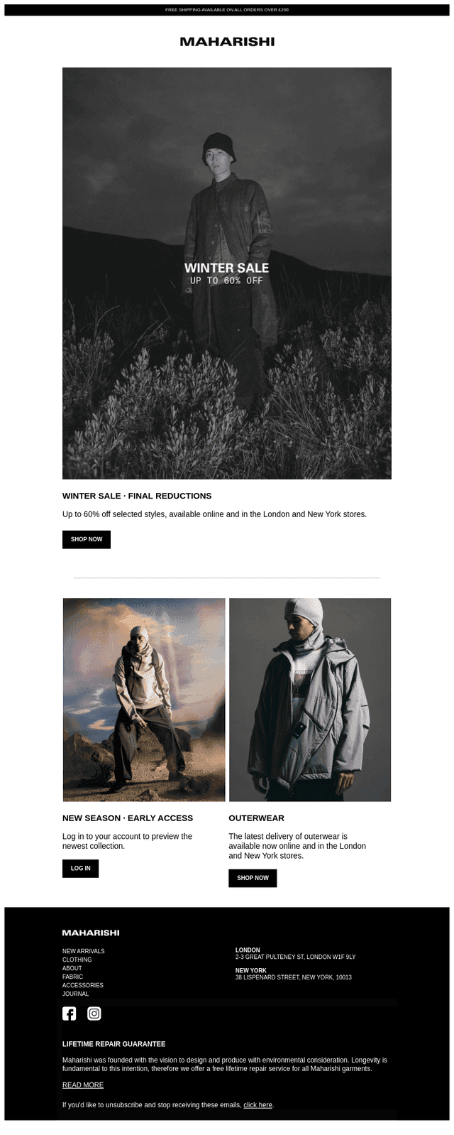 Winter Sale · Final Reductions