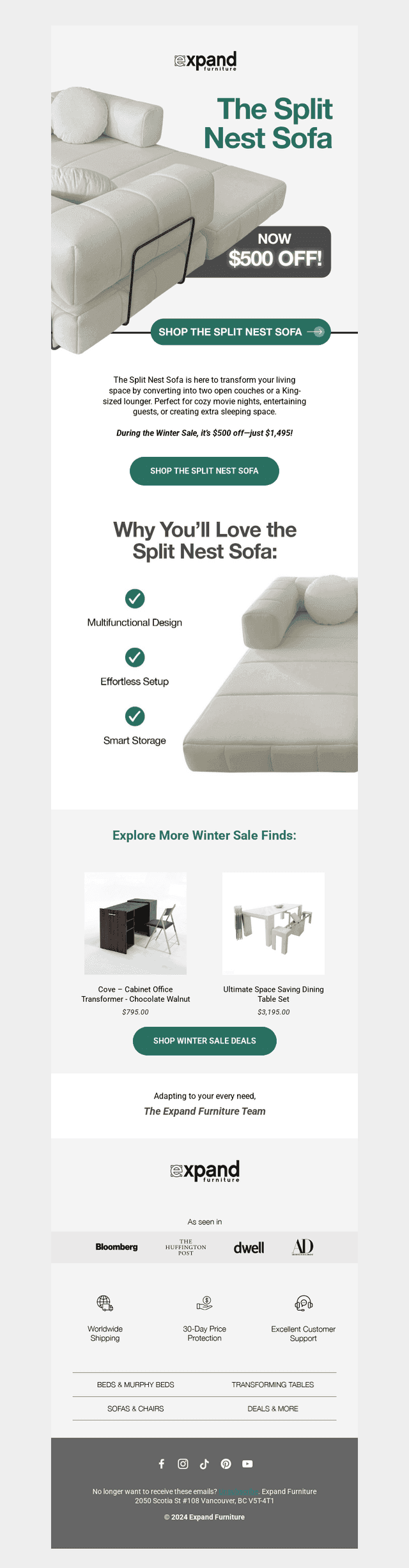 Save $500 on the Split Nest Sofa!
