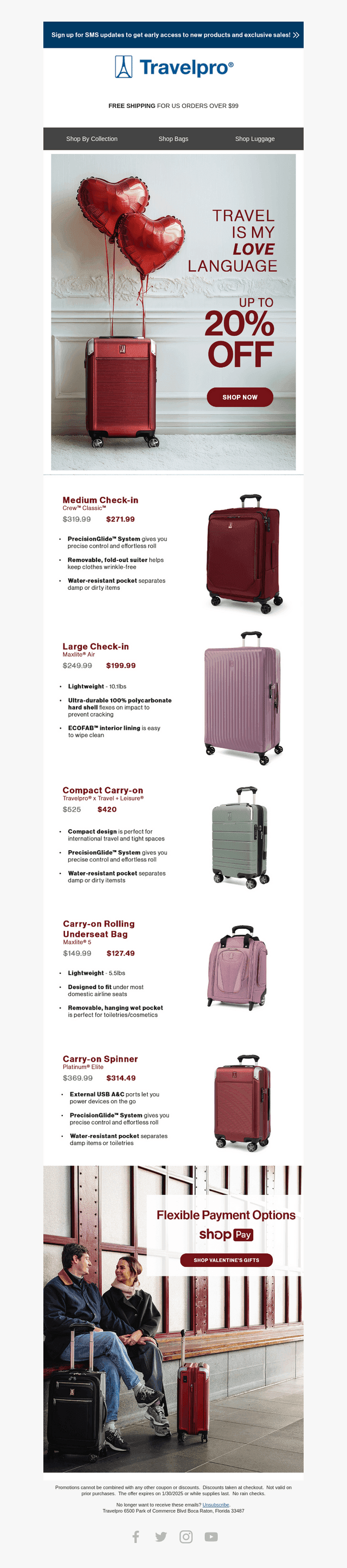 Travelpro Products email from Fri, Jan 24, 2025