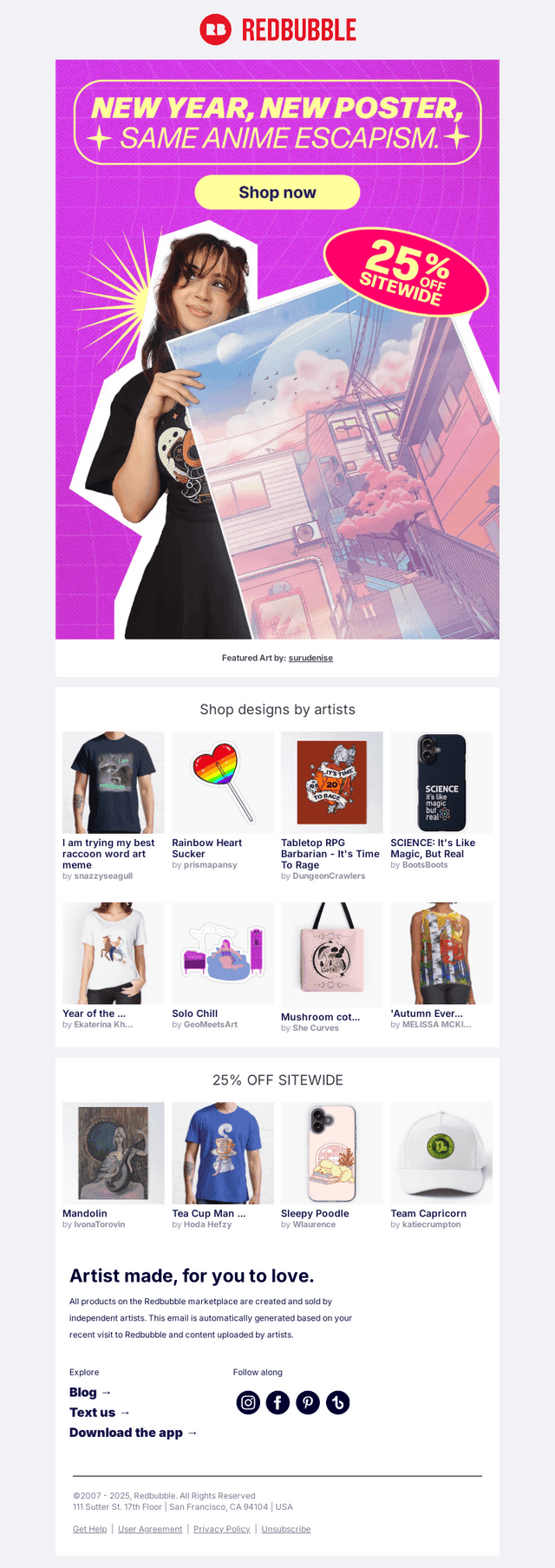 Get 25% Off For Supporting Independent Artists.