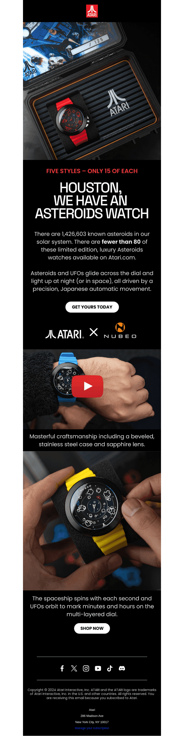 Is that a glow-in-the-dark Asteroids watch?