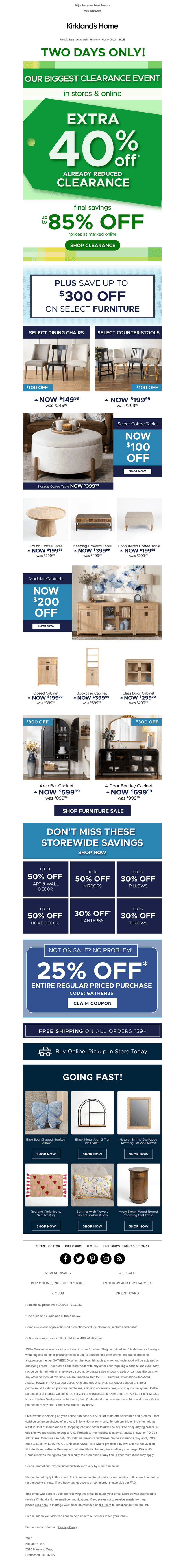 💸 EXTRA 40% OFF CLEARANCE | 2 Days ONLY