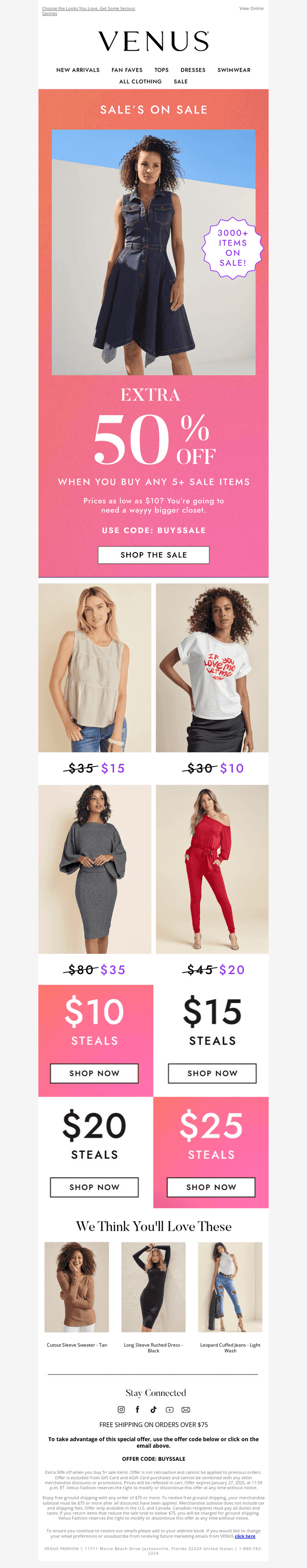 Your Fave Five: Extra 50% Off! 🎉