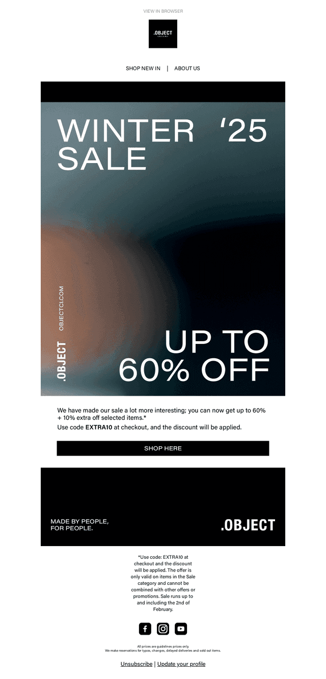 WINTER SALE | Up to 60% off + 10% extra!