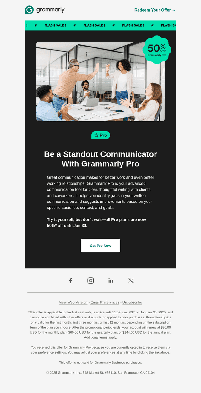 ⚡Flash sale: 50% off Grammarly Pro⚡