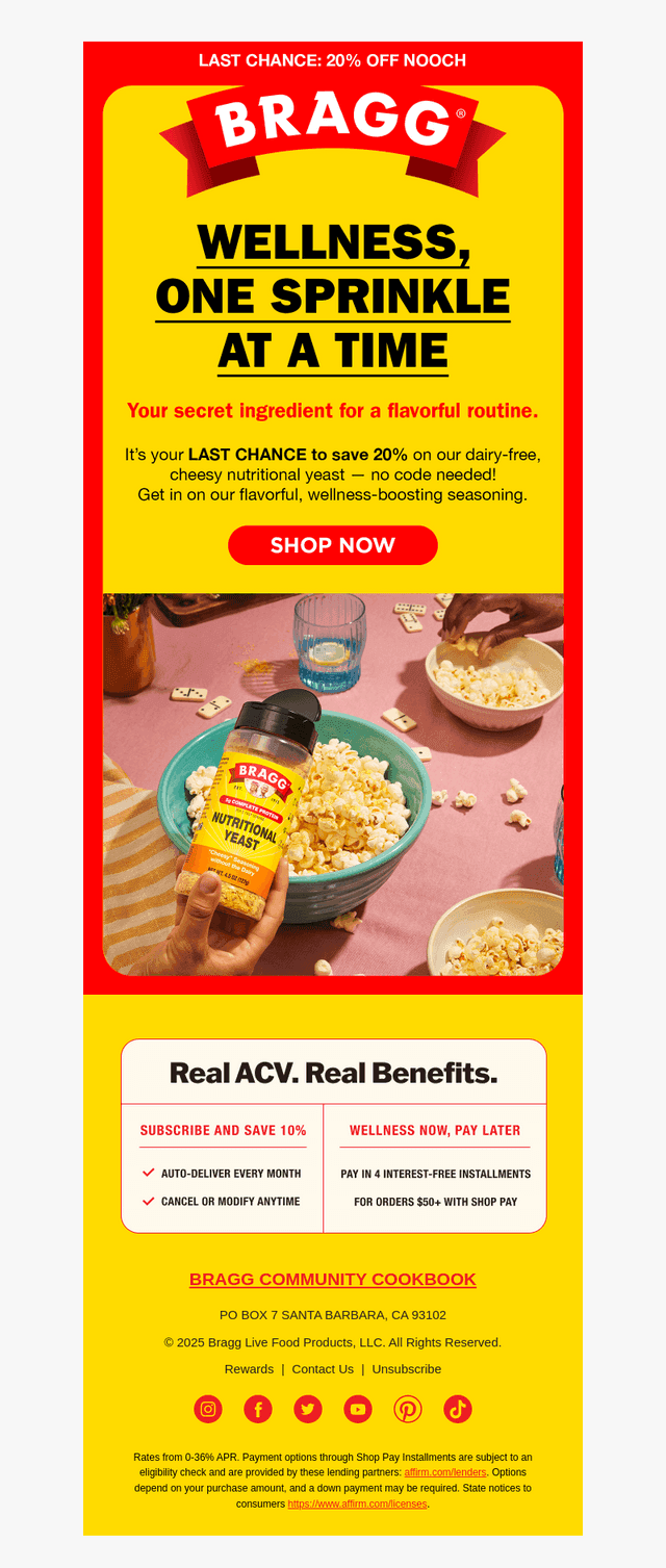 Last chance for 20% off Nooch ⏰
