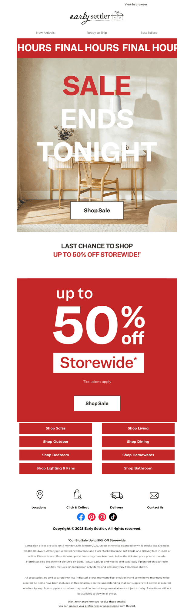 🚨FINAL HOURS🚨 Up to 50% OFF EVERYTHING* ends tonight!