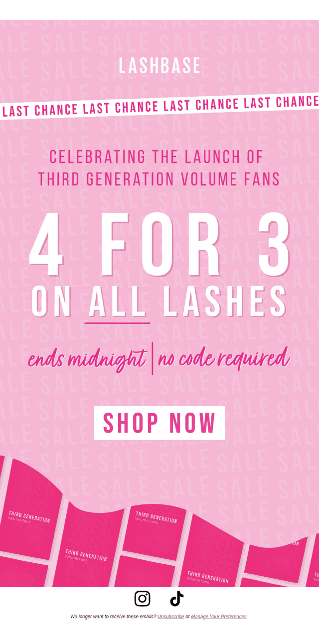 LAST CHANCE | 4 for 3 on ALL lashes ⏰