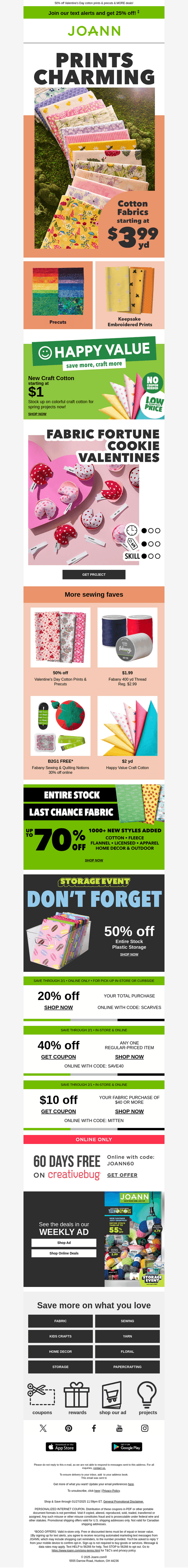 NEW cotton for spring starting at $1!