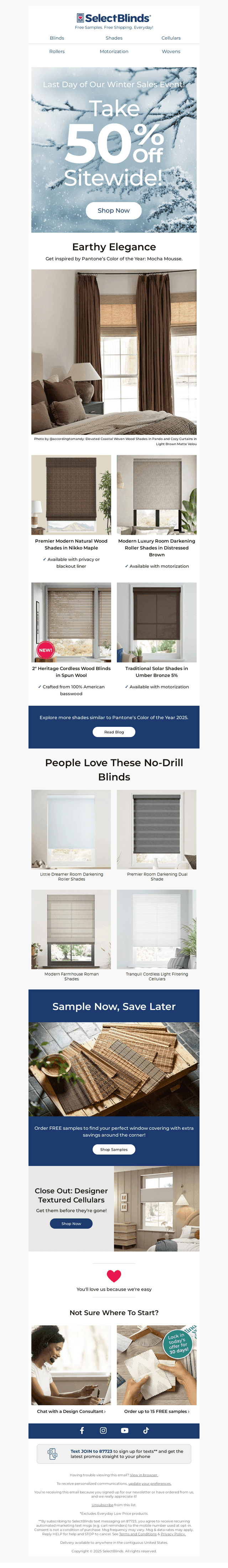 50% Off Window Coverings Ends Tonight