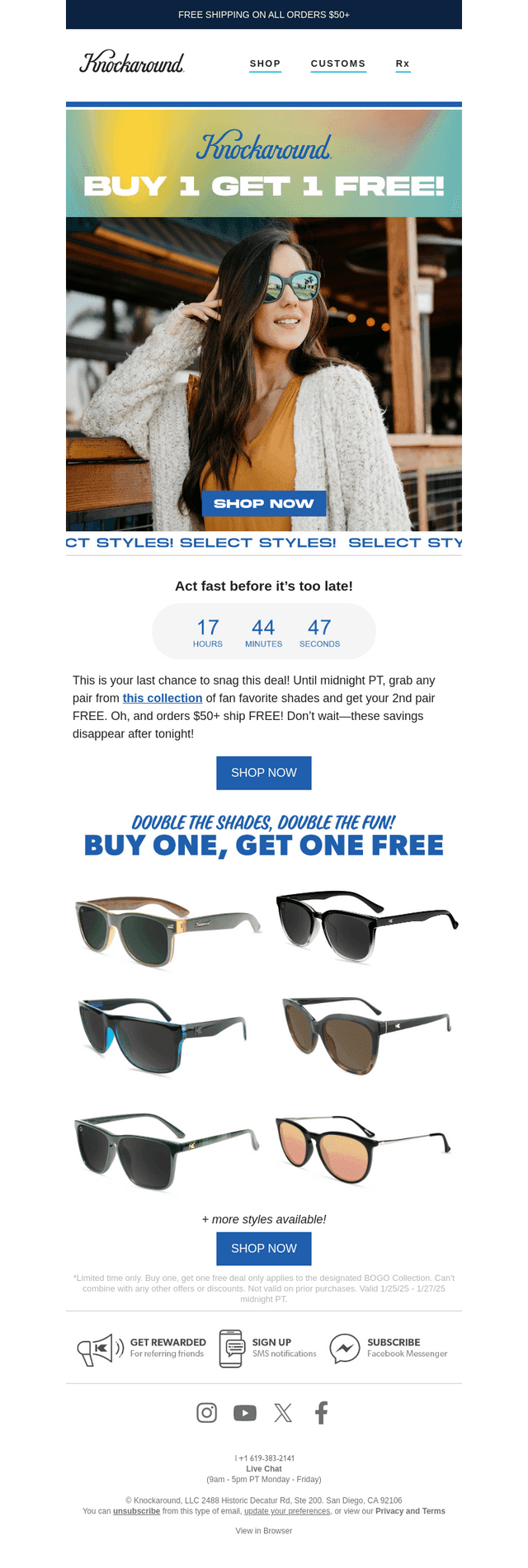 Buy One, Get One Free Ends Tonight!