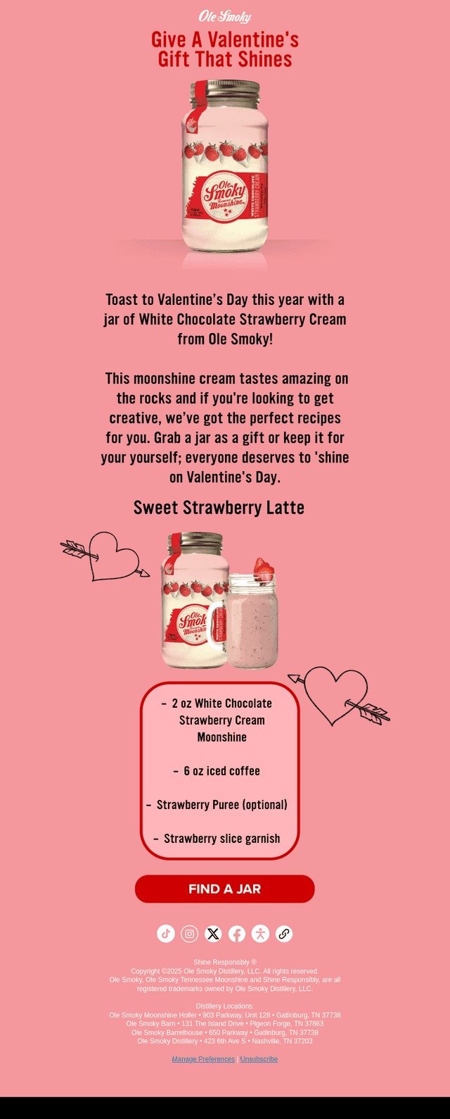 Ole Smoky Distillery email from Mon, Jan 27, 2025