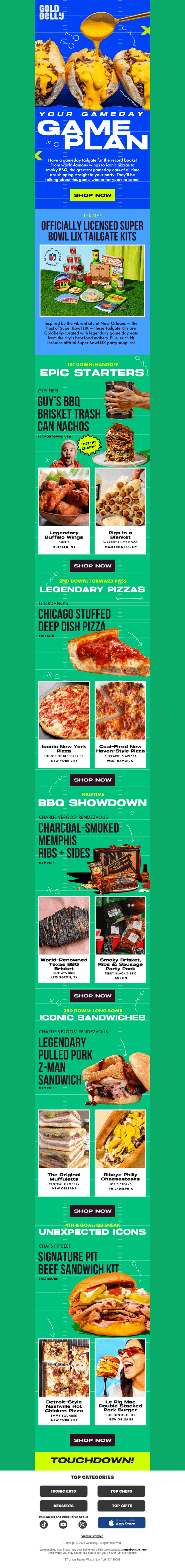 🏈 Super Bowl Tailgate Kits + Iconic Eats 🏈