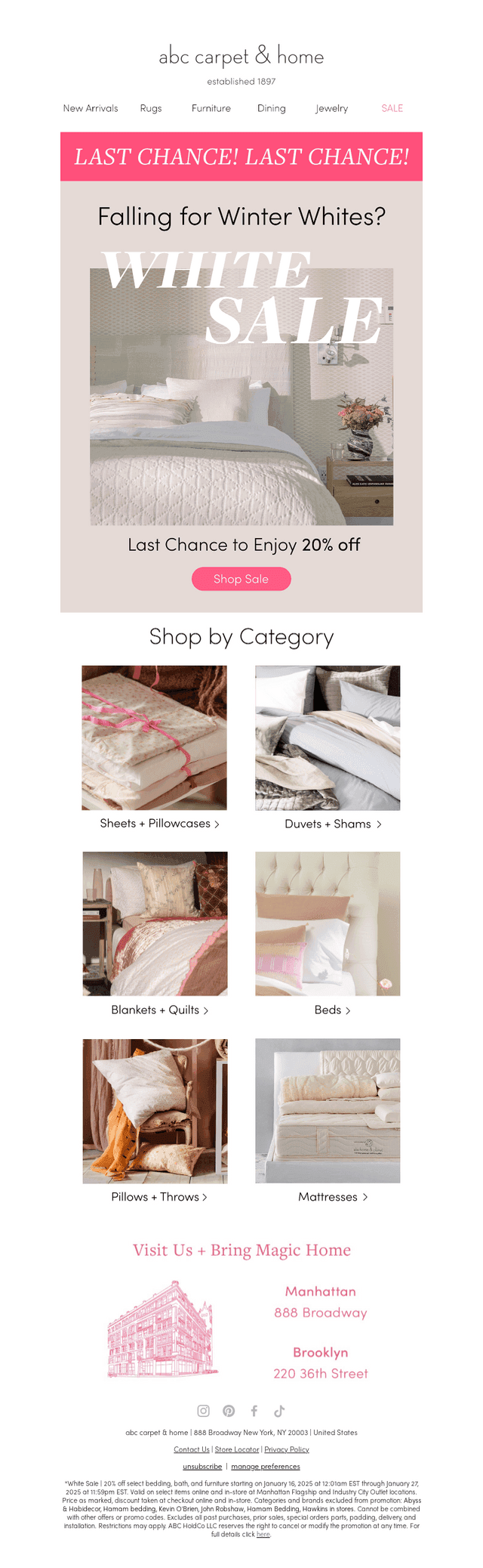 LAST CALL: 20% Off Bed + Bath Ends Tonight!