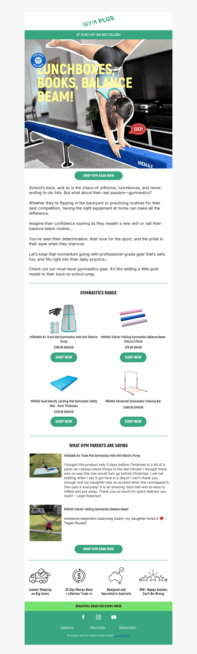 Gym Plus email from Tue, Jan 28, 2025