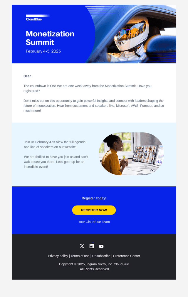 CloudBlue email from Tue, Jan 28, 2025