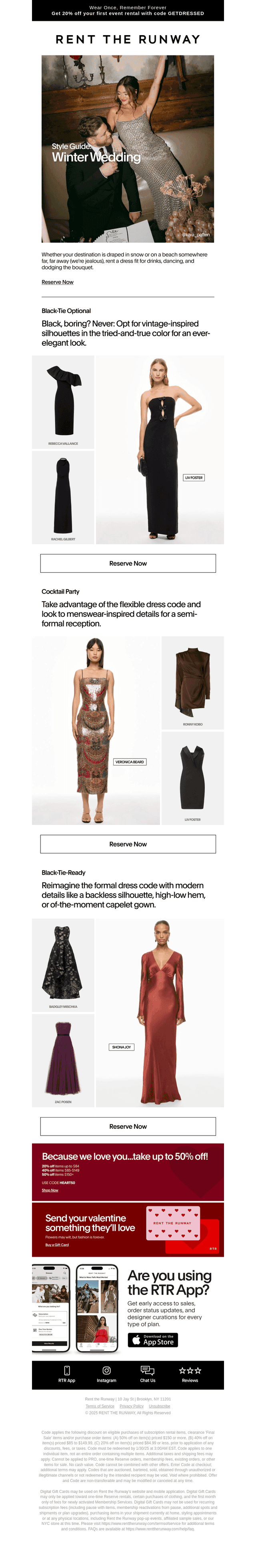 Rent the Runway email from Tue, Jan 28, 2025