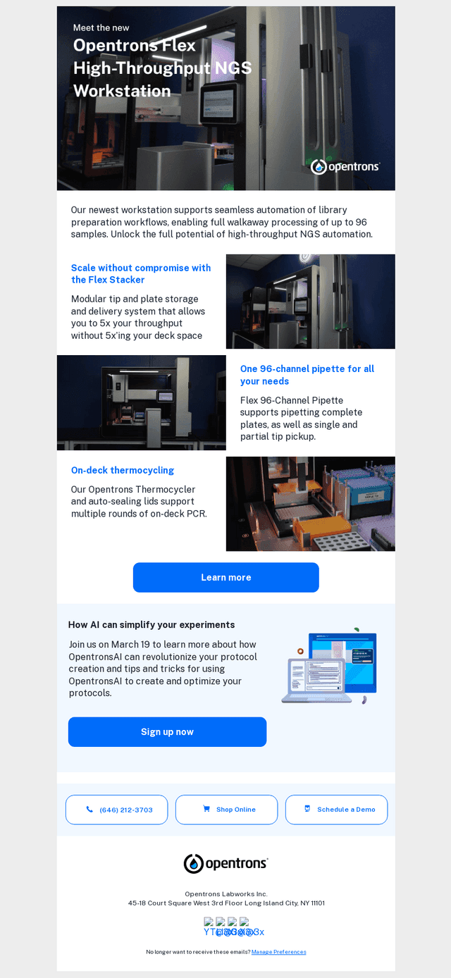 New High-Throughput Workstation from Opentrons