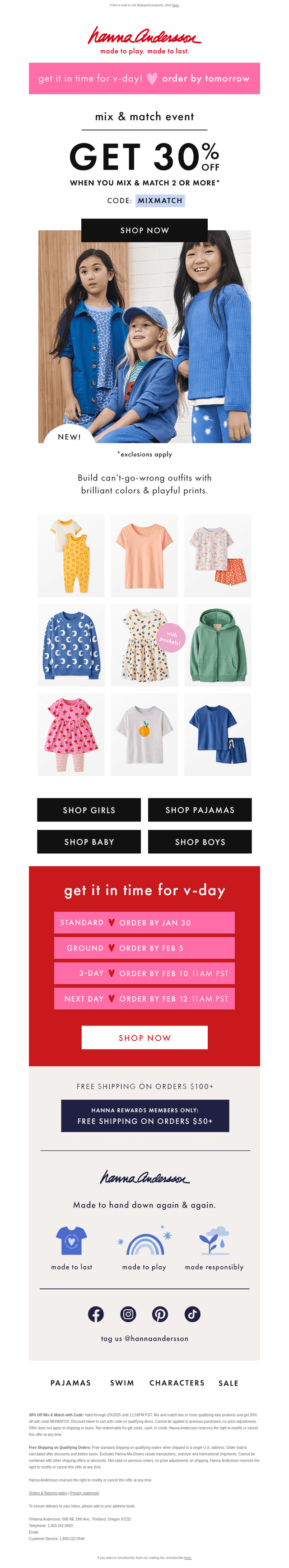 30% Off NEW Mix-&-Match Styles