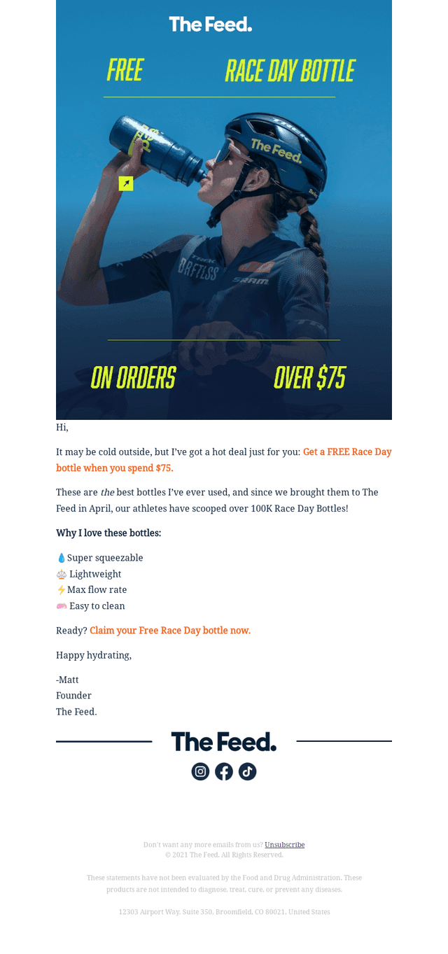 Free Race Day Bottle