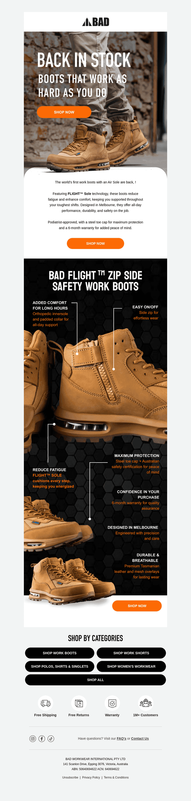 Back in Stock: Work Boots 📣