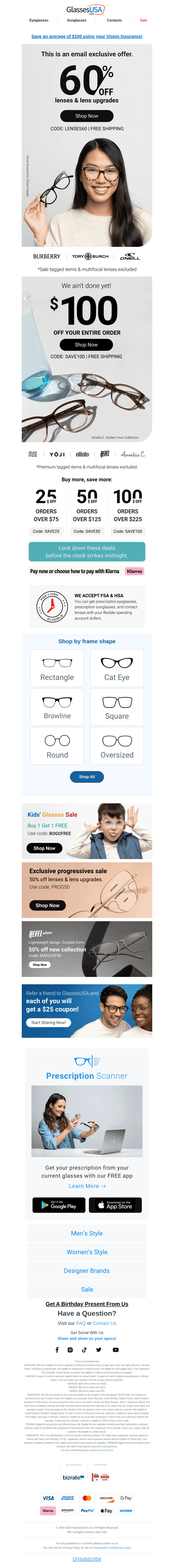 Glasses USA email from Thu, Jan 30, 2025