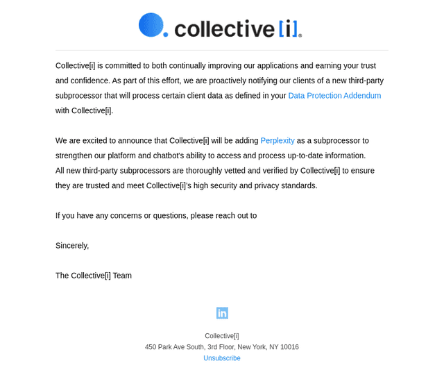Subprocessor Notification