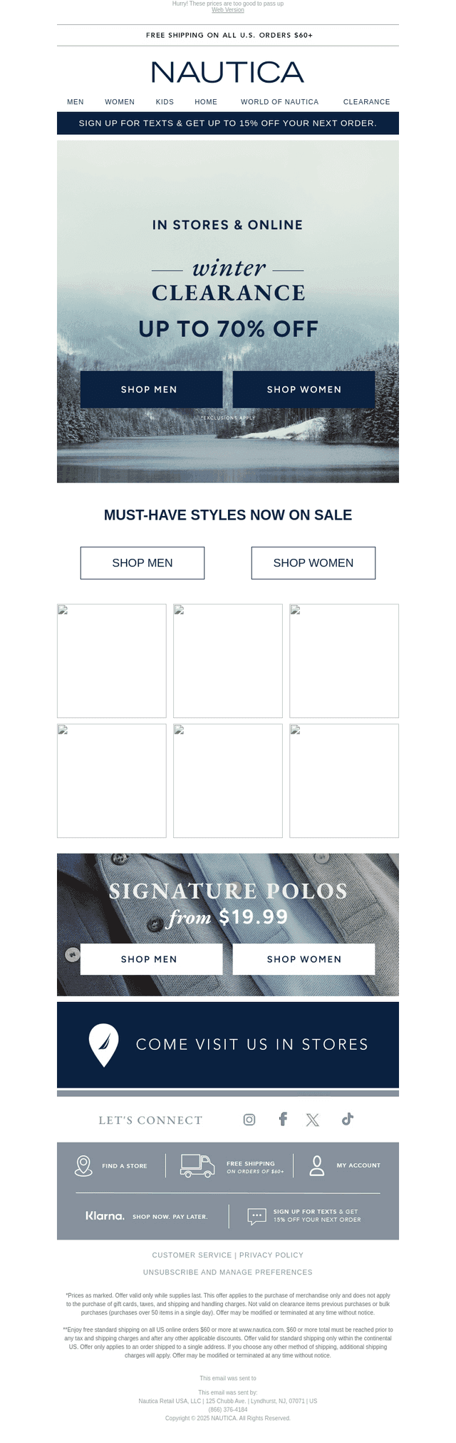 Nautica email from Thu, Jan 30, 2025