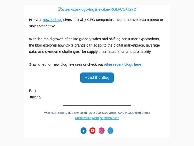 Wiser email from Thu, Jan 30, 2025