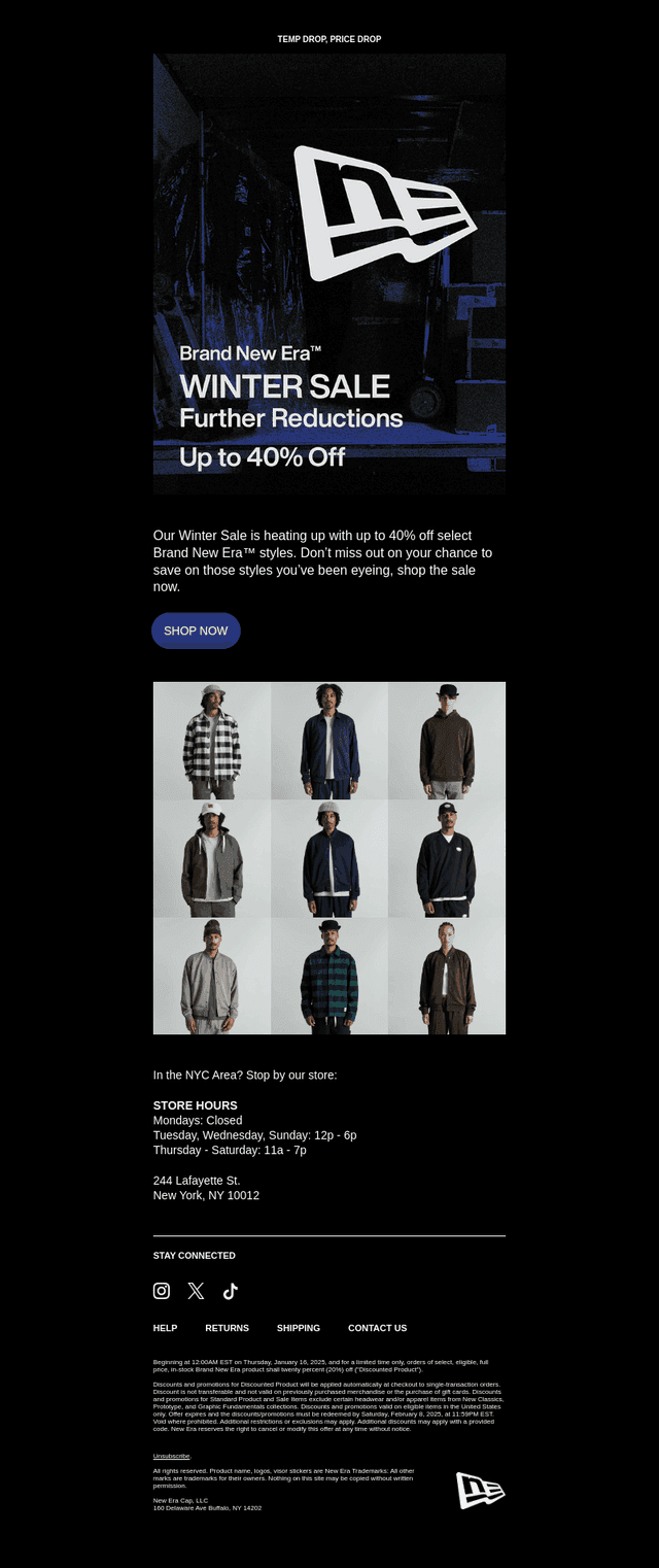 New Era Cap email from Thu, Jan 30, 2025