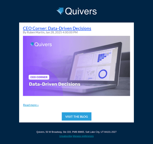 CEO Corner: Data-Driven Decisions