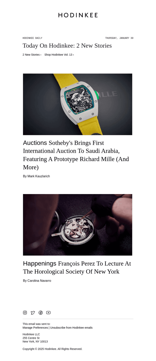 Hodinkee Daily | 01/30/2025
