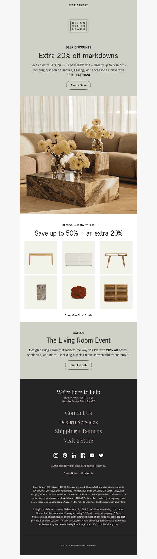 Extra 20% off markdowns