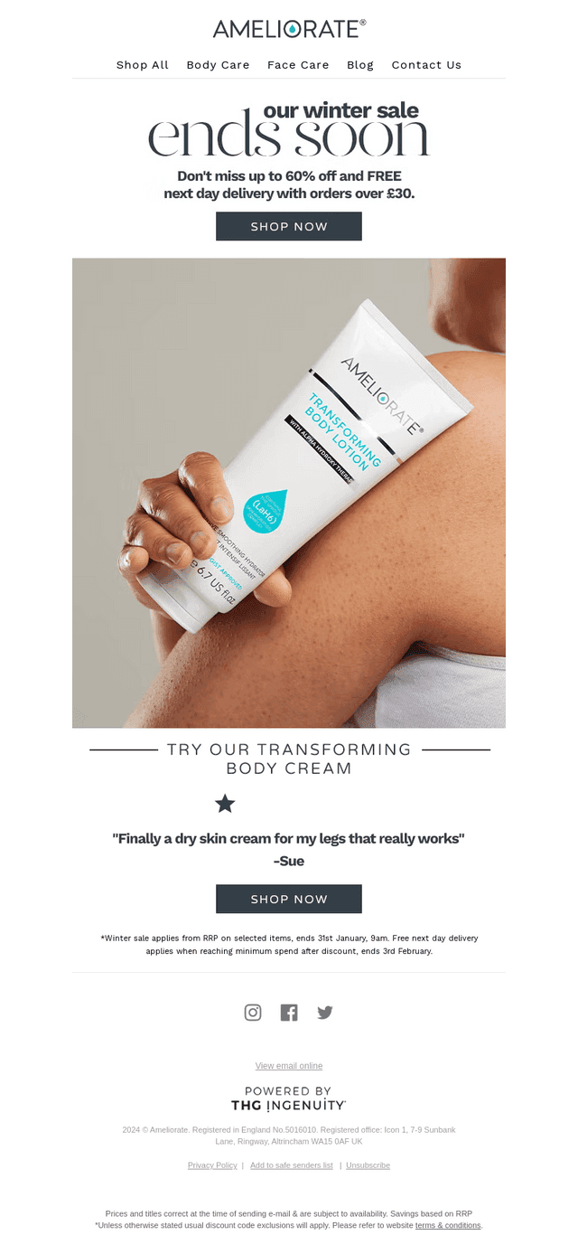 Ameliorate UK email from Fri, Jan 31, 2025