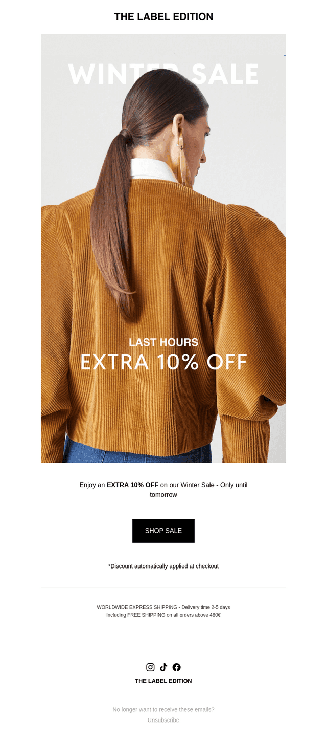 Extra 10% off - Winter Sale