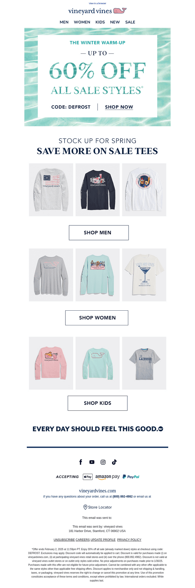 Up To 60% Off Tees—It’s Our Winter Warm-Up!