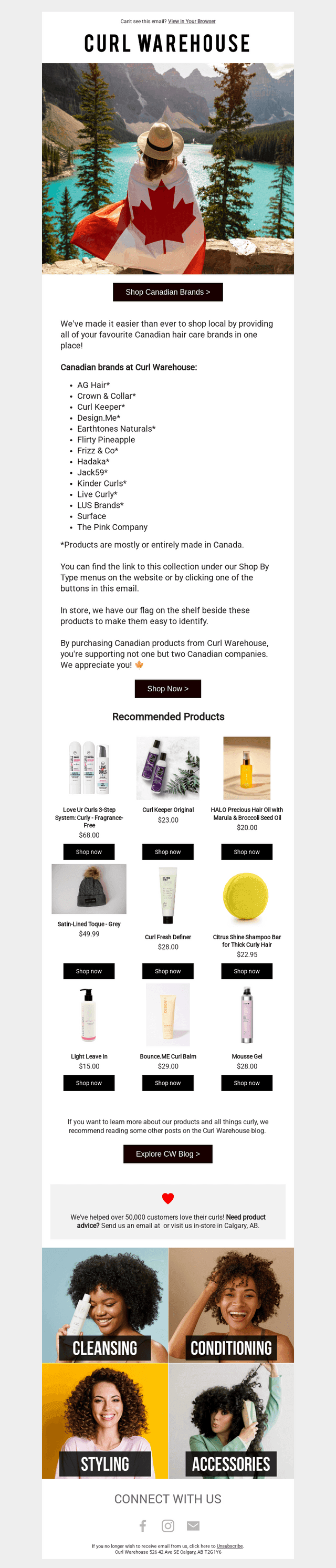 Canadians Brands at Curl Warehouse 🍁