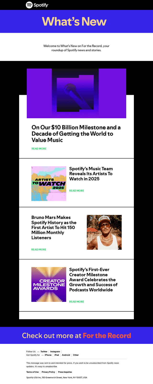 Spotify email from Fri, Jan 31, 2025