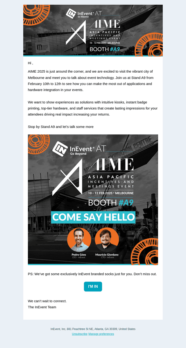 InEvent email from Fri, Jan 31, 2025