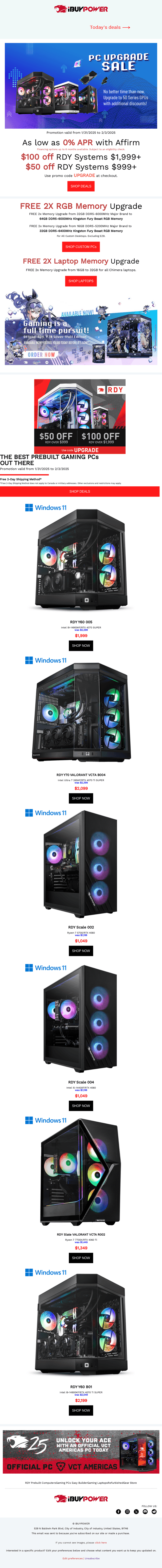 PC Upgrade Sale