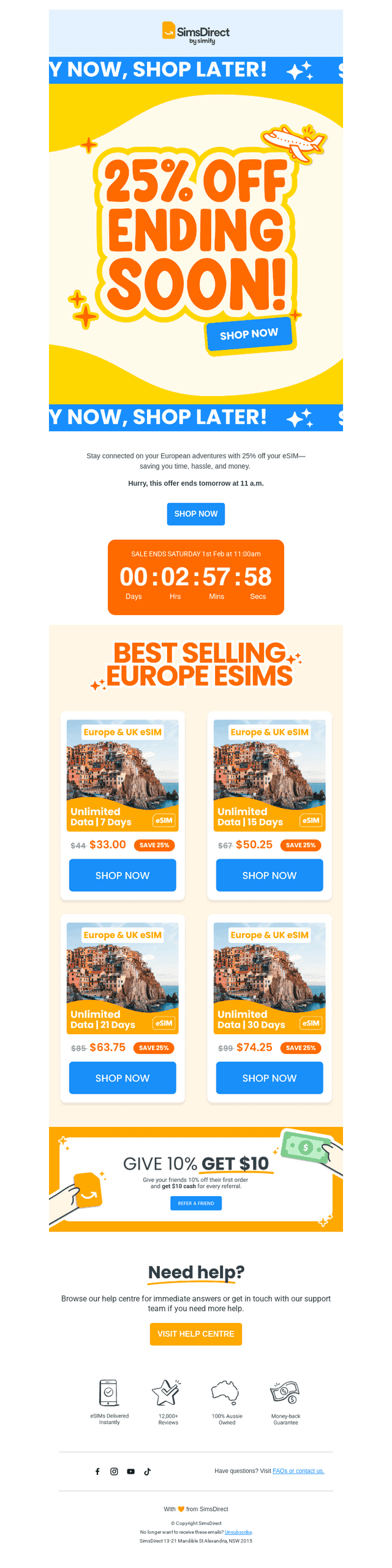 SimsDirect email from Fri, Jan 31, 2025