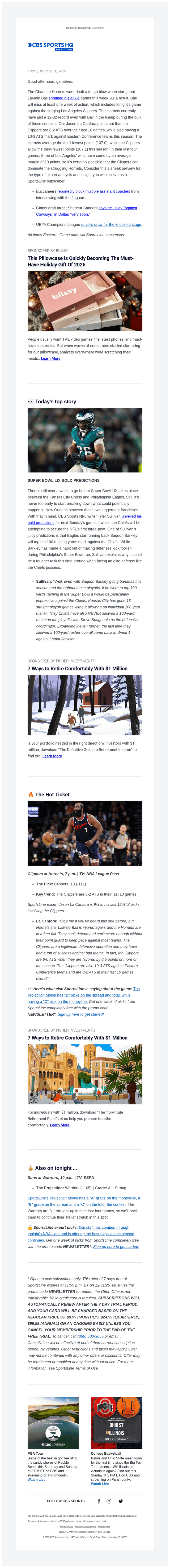 CBS email from Fri, Jan 31, 2025