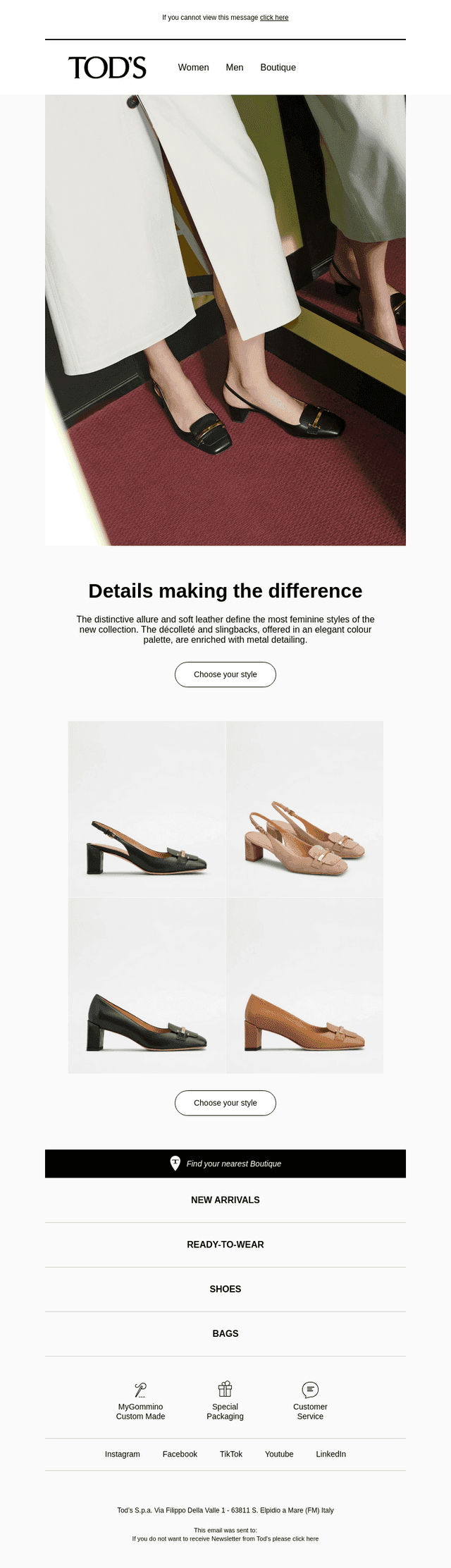 Refined femininity with Tod’s décolleté